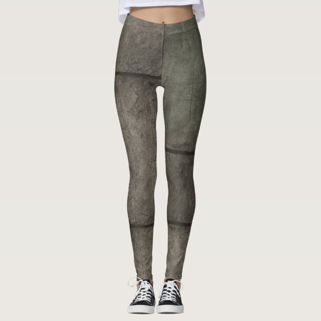Raw Grid – Industrial Texture Geometry Leggings (Front)
