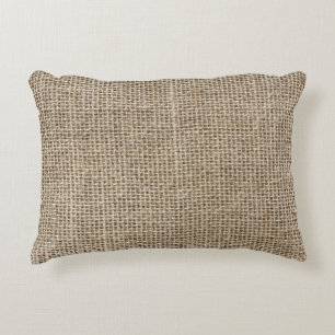 Raw Linen: Natural Textured Fabric. Accent Pillow