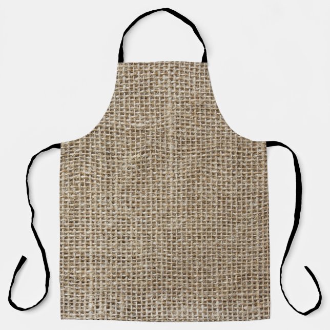Raw Linen: Natural Textured Fabric. Apron (Front)