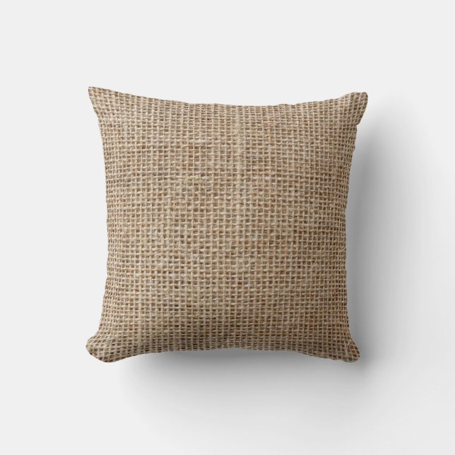 Raw linen texture throw pillow (Front)