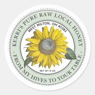 Raw Local Honey From My Hives to Your Table Classic Round Sticker