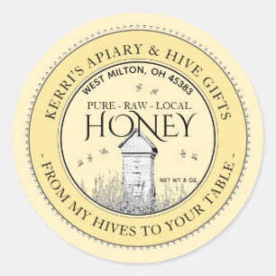 Raw Local Honey From My Hives to Your Table Classic Round Sticker