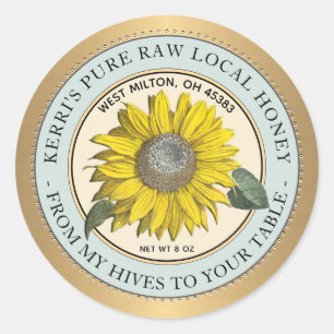 Raw Local Honey From My Hives to Your Table Classic Round Sticker