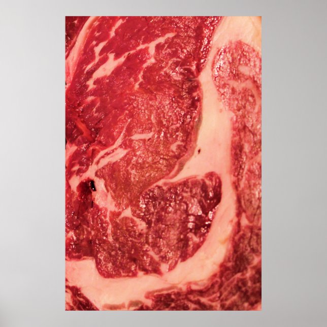 Raw Meat Ribeye Steak Poster (Front)