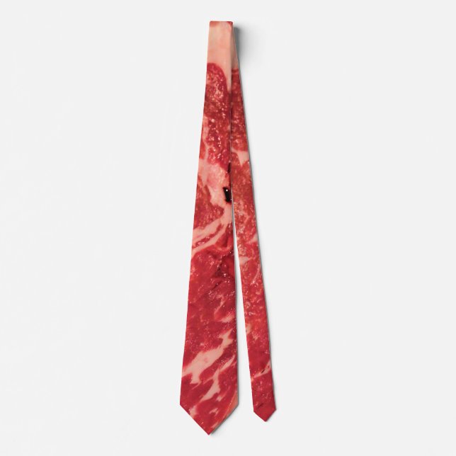 Raw Meat Ribeye Steak Tie (Front)
