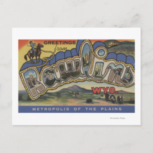 Rawlins, Wyoming - Large Letter Scenes Postcard