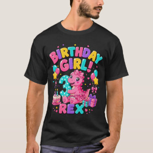 Rawr 3 Three Rex Pink Dinosaur 3rd Birthday Girl T-Shirt