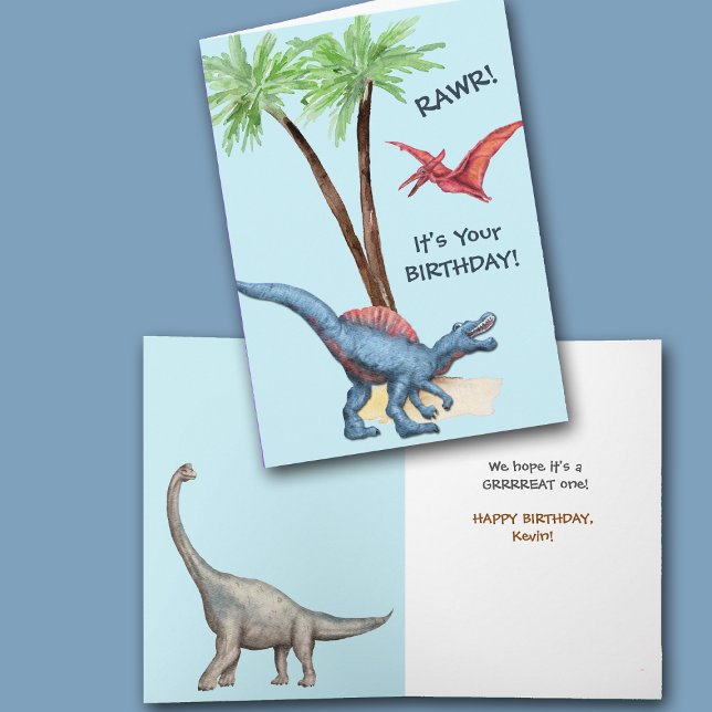 RAWR ! Carte Anniversaire de enfant Dinosaur (Créateur téléchargé)