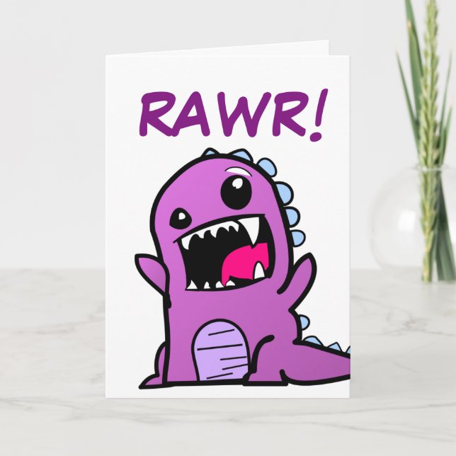 Rawr ! Carte d'anniversaire Dinosaur (Devant)