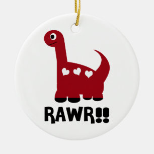 Rawr Dino Red Ceramic Ornament