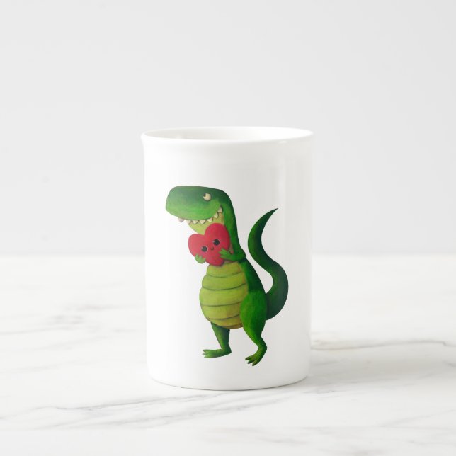 RAWR Dinosaur Love Bone China Mug (Front)