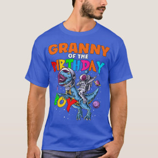 Rawr Granny Of The Birthday Boy Astronaut Riding D T-Shirt