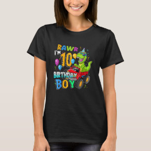 Rawr I M 10th Birthday Boy Dinosaur Rex 10 Years O T-Shirt