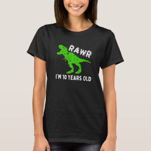 Rawr I'm 10 Years Old Dinosaur Vintage 10th Birthd T-Shirt