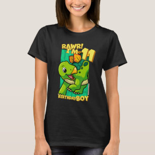 Rawr  I'm 11 Birthday Boys 11th Birthday Dino Steg T-Shirt