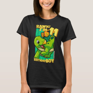 Rawr  I'm 11 Birthday Boys 11th Birthday Dino Steg T-Shirt