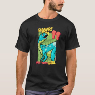 Rawr I'm 11 Birthday Girls 11th Birthday Dino Hyps T-Shirt
