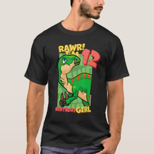 Rawr I'm 12 Birthday Girls 12th Birthday Dino Igu T-Shirt