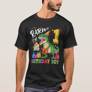 Rawr I'm 1 Birthday Boy Dinosaur T Rex 1St Birthda T-Shirt