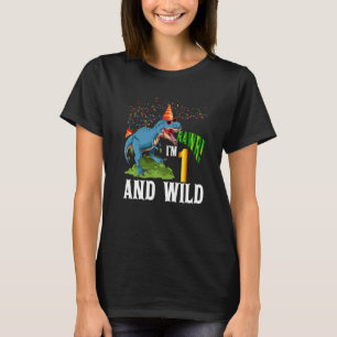 Rawr I'm 1 Year Old And Wild Dinosaur 1st Birthday T-Shirt