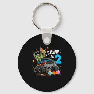 Rawr I'm 2 2nd Birthday T Rex Dinosaur Funny Party Keychain