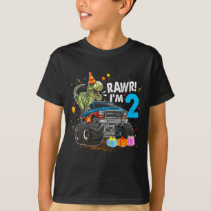 Rawr I'm 2 2nd Birthday T Rex Dinosaur Funny Party T-Shirt