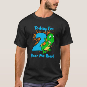 Rawr I'm 2 Dinosaur 2nd Dino T-Rex Two Year Old Bi T-Shirt