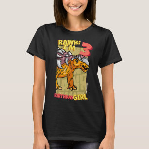 Rawr  I'm 3 Birthday Girls 3rd Birthday Dino Edmon T-Shirt