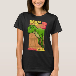 Rawr  I'm 3 Birthday Girls 3rd Birthday Dino Yinlo T-Shirt