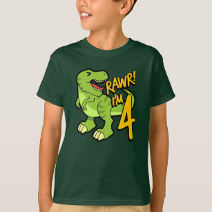 Rawr I'm 4 Cute 4th Birthday Dinosaur Gift T-Shirt