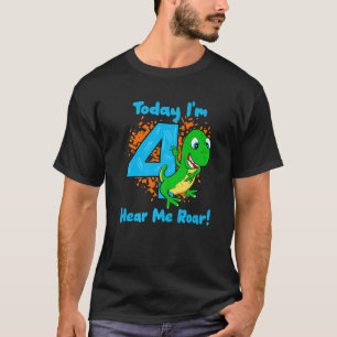 Rawr I'm 4 Dinosaur 4th Dino T-Rex Four Year Old B T-Shirt