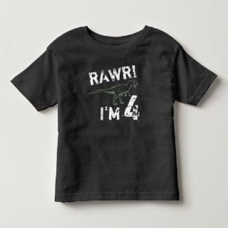 RAWR! I'm 4 - Dinosaur Birthday Shirt for Boys