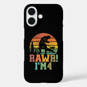 Rawr Im 4 Dinosaur T Rex 4 Year Old iPhone 16 Case
