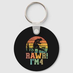Rawr Im 4 Dinosaur T Rex 4 Year Old Keychain