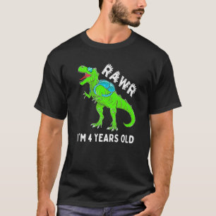Rawr I'm 4 Years Old Cool Hip Dinosaur 4th Birthda T-Shirt