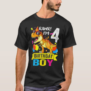 Rawr I'm 4Th Birthday B.Oy Di.Nosaur Re.X 4 Years T-Shirt
