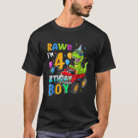 Rawr Im 4th Birthday Boy 4 Year Old Dinosaur Monst