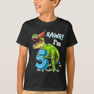 Rawr I'm 5 5th Birthday T Rex Dinosaur Funny Party T-Shirt
