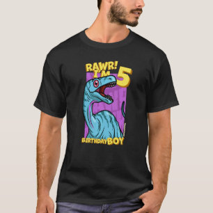 Rawr I'm 5 Birthday Boys 5th Birthday Dino Noasaur T-Shirt