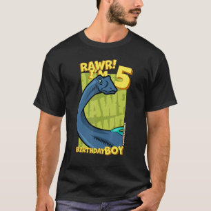 Rawr  I'm 5 Birthday Boys 5th Birthday Dino Quaesi T-Shirt