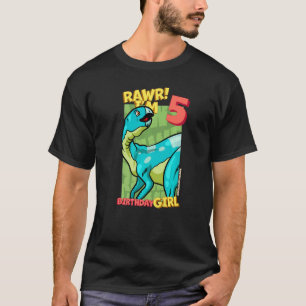 Rawr I'm 5 Birthday Girls 5th Birthday Dino Hypsil T-Shirt