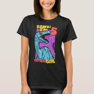 Rawr  I'm 5 Birthday Girls 5th Birthday Dino Noasa T-Shirt