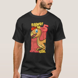 Rawr I'm 5 Birthday Girls 5th Birthday Dino Ovirap T-Shirt