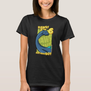 Rawr I'm 6 Birthday Boys 6th Birthday Dino Quaesit T-Shirt