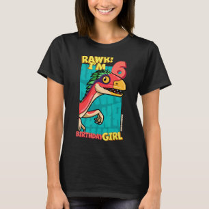 Rawr  I'm 6 Birthday Girls 6th Birthday Dino Deino T-Shirt