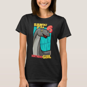 Rawr  I'm 6 Birthday Girls 6th Birthday Dino Jobar T-Shirt