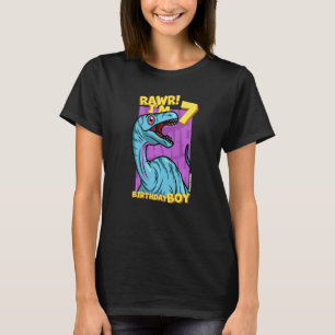 Rawr I'm 7 Birthday Boys 7th Birthday Dino Noasaur T-Shirt