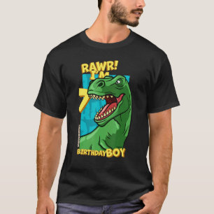 Rawr  I'm 7 Birthday Boys 7th Birthday Dino Tyrann T-Shirt