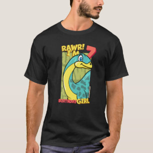 Rawr I'm 7 Birthday Girls 7th Birthday Dino Apatos T-Shirt