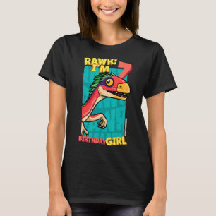 Rawr  I'm 7 Birthday Girls 7th Birthday Dino Deino T-Shirt